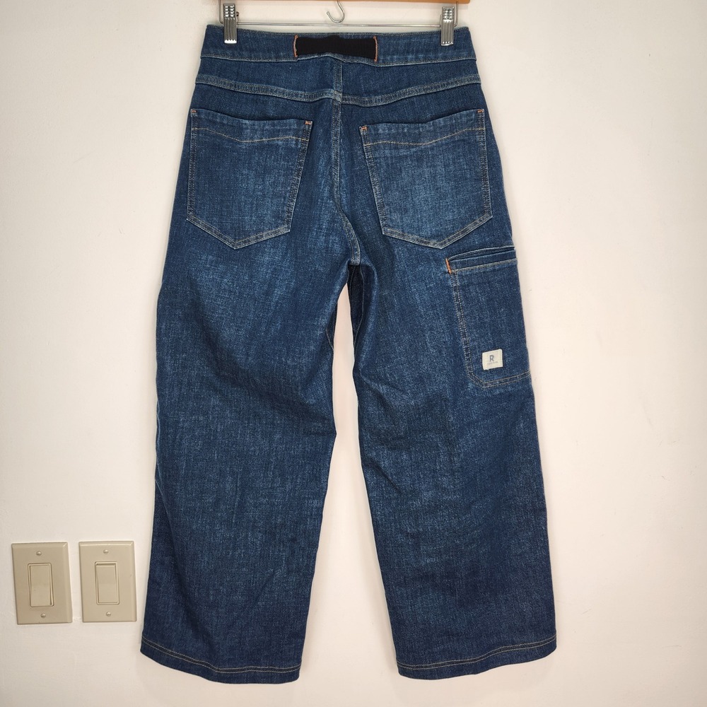 Ripton & Co Womens 27 Amok Performance Denim Dark Wash Wide Leg Cropped Jeans - Picture 2 of 12